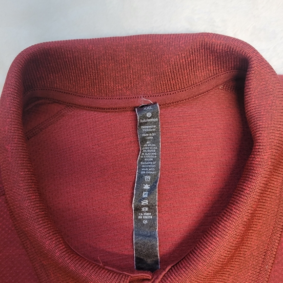 Lululemon Polo Shirt Mens XXL 2XL Red Metal Vent Tech Evolution Live In Practice - Picture 3 of 5